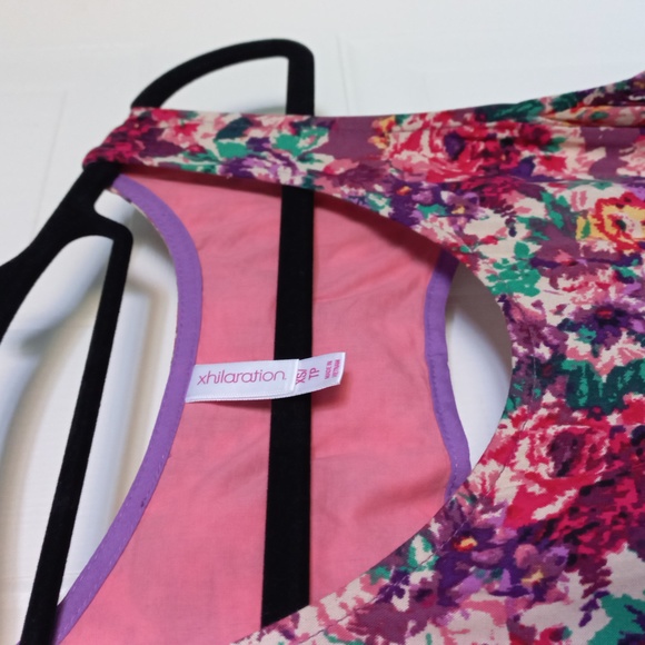 Purple Floral Dress with Back Cut Out XS - Picture 3 of 6